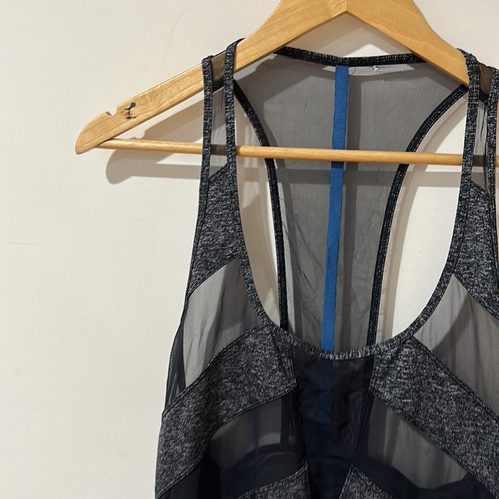 • Lululemon • Women’s If You're Lucky Tank Top Heathered Black / Gray 8 Mesh - Picture 4 of 6